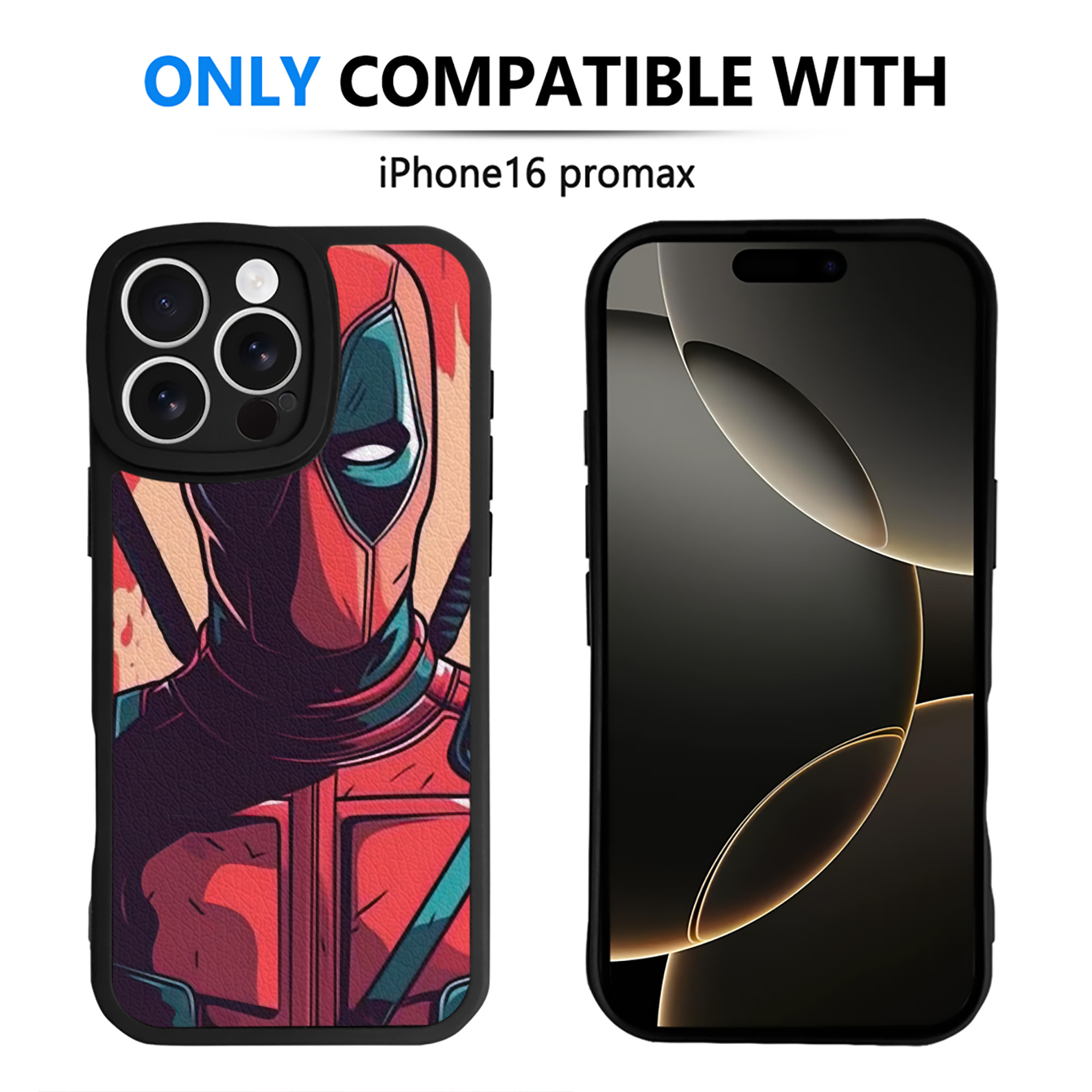 （画像用） Deadpool デッドプール 【iPhone 16シリーズ対応】シリコンスマホケース（レザー調） 材質：シリコン